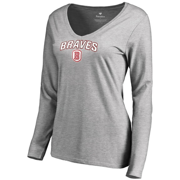 Women's Ash Bradley Braves Proud Mascot Long Sleeve T-Shirt