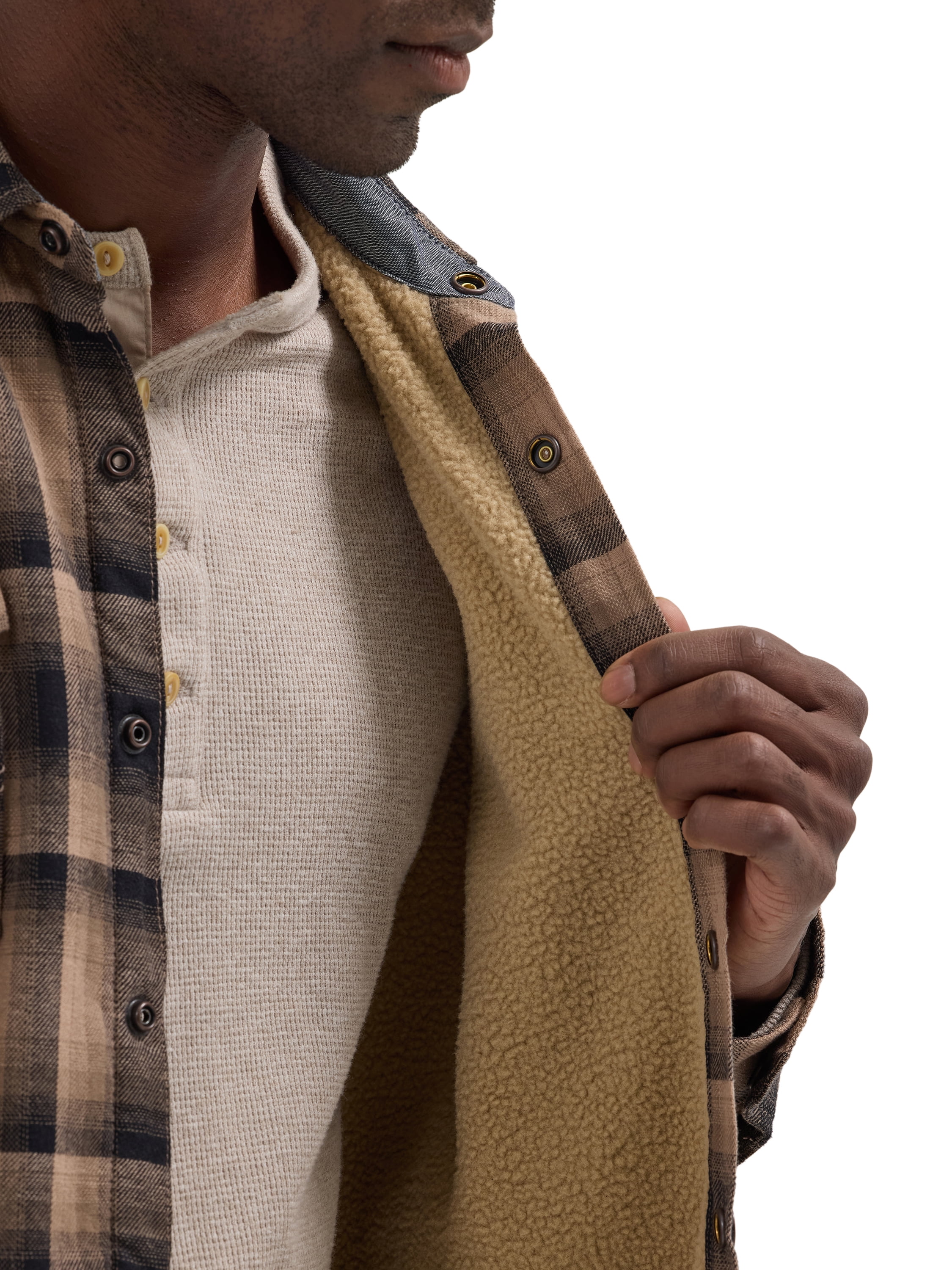 Wrangler® Men's and Big Men's Sherpa Lined Relaxed Fit Heavyweight Shirt Jacket, Sizes S-2XL