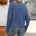 thumbnail image 6 of UTSJKR Women's Knit Sweaters with Chest Pockets Classic Solid Crew Neck Sweaters Casual Loose Comfy Basic Pullover Jumper Tops Long Sleeve Tops 2024 Fashion Blue XL, 6 of 6