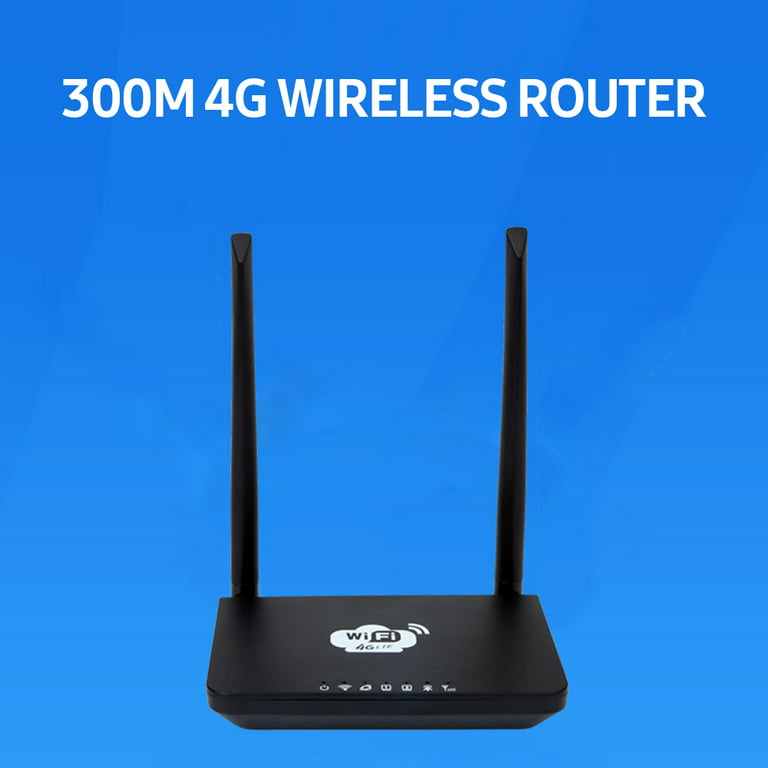 Ambassadør Traditionel Bryde igennem 4G LTE WiFi Router 300Mbps High-speed Wireless Router with SIM Card Slot 2  External Antennas Black(European Version) - Walmart.com