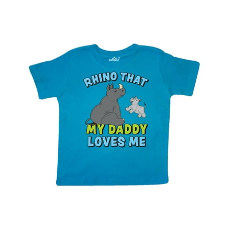 

Inktastic Rhino That My Daddy Loves Me with Cute Rhinos Gift Toddler Boy or Toddler Girl T-Shirt