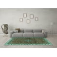 thumbnail image 3 of Ahgly Company Indoor Square Persian Turquoise Blue Traditional Area Rugs, 3' Square, 3 of 4