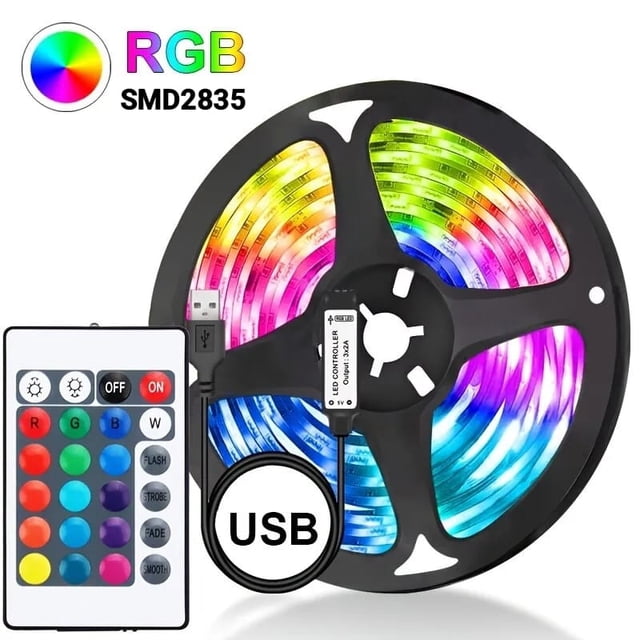 Tira Led RGB 2835 de 5mts con Control de 18 Botones