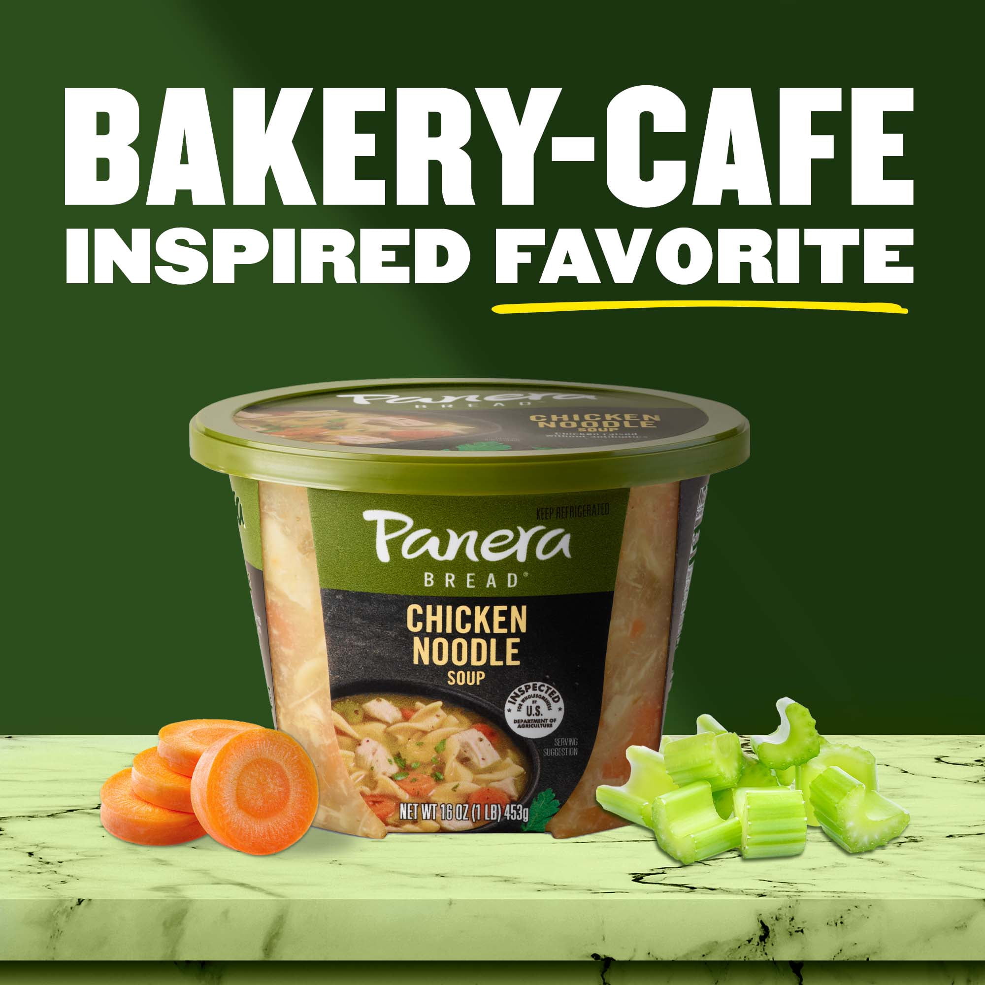 Panera Bread Ready-to-Heat Chicken Noodle Soup, 16 oz Soup Cup (Refrigerated)