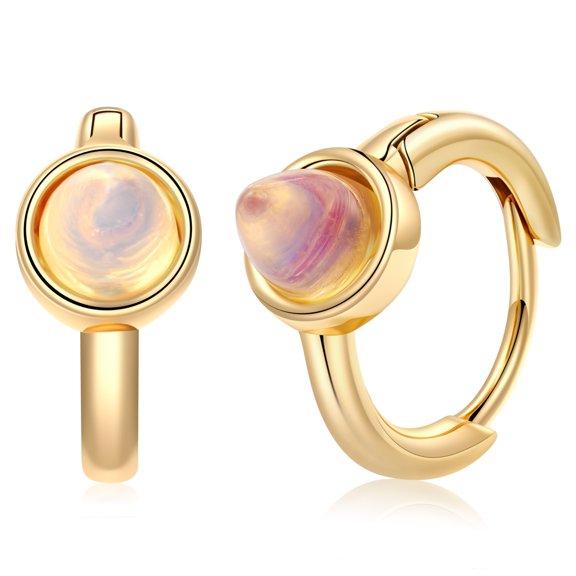 Clear Huggie Hoop Earrings for Women, S925 Sterling Silver Post 14K Gold Plated Huggie earrings Small Huggie Hoop Earrings Dainty Earrings Gold Huggie Hoop Earrings