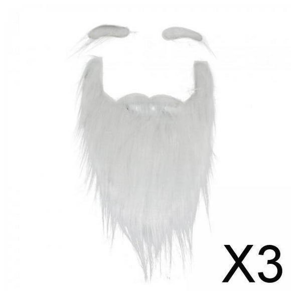 BELOVING 3xSanta Beard Novelty Long White Gnome Beard for Boy Girls Adults Teens