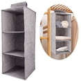 thumbnail image 1 of Pulchram Hanging Storage Organizador colgante plegable, armario colgante, organizador de armario con 5 compartimentos anchos, juego de sistema de almacenamiento (gris) Ormromra LKX-1367, 1 of 8