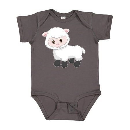 

Inktastic Cute White Lamb Boys or Girls Baby Bodysuit