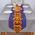 thumbnail image 3 of Cotton Linen Table Runners Halloween Orange Pumpkin Trick or Treat Kitchen Dining Burlap Table Decoration for Home Party Decor 18 x 72 Inch, 3 of 8