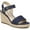 Navy, variant on Womens Tango 2 Faux Leather Ankle Strap Wedge Sandals