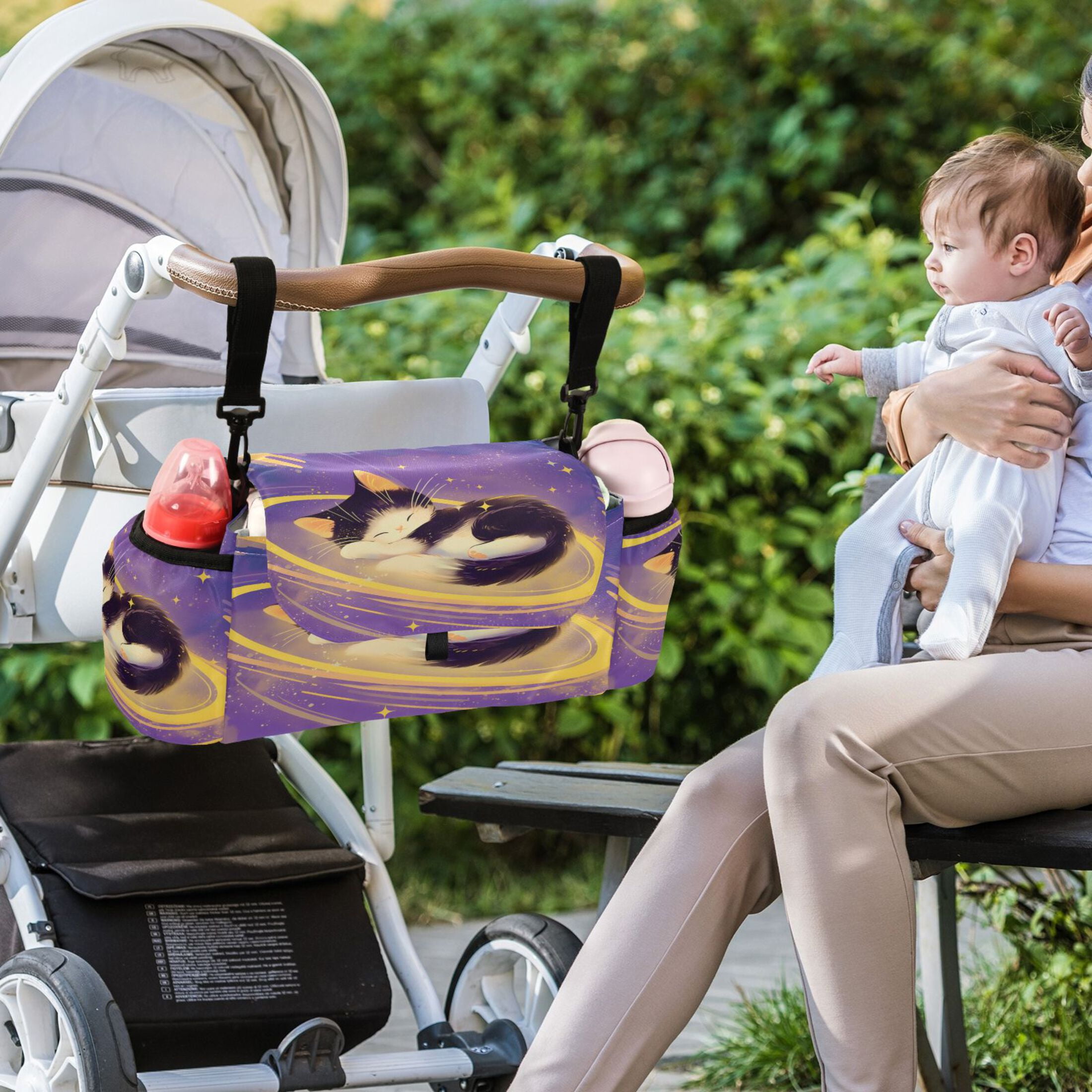 DIXRUYEE Stroller Organizer Cosmic Cat Printed