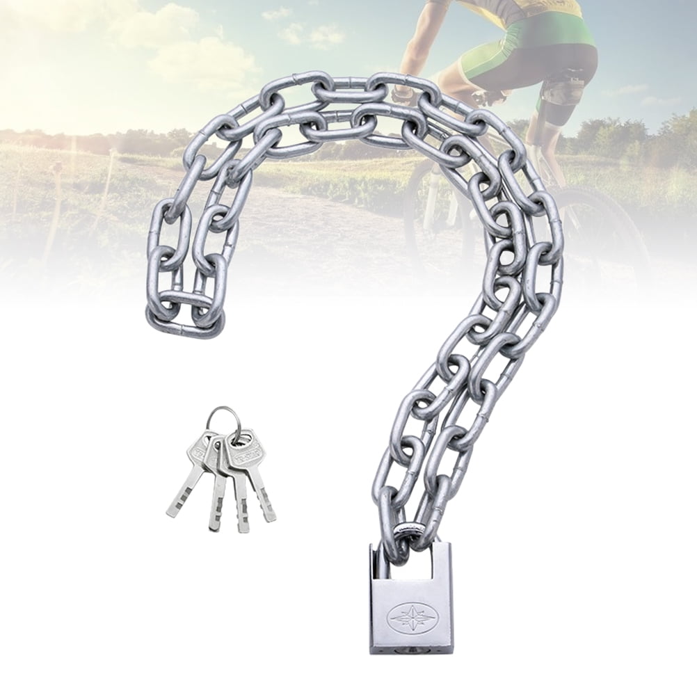 Greenadscape 1Pcs Waterproof Resistant Bike Lock Chain Lock for Mountain Bikes Silver 5mm x 2m