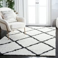 thumbnail image 2 of SAFAVIEH August Marco Diamond Shag Area Rug, Ivory/Black, 8' x 10', 2 of 8