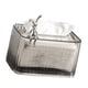 thumbnail image 2 of Soporte para caja de pañuelos, dispensador de pañuelos para el hogar con resorte de elevación automática de gran apertura para tocador de baño, encimera, cuerpo de fresno, fondo plateado, 2 of 10