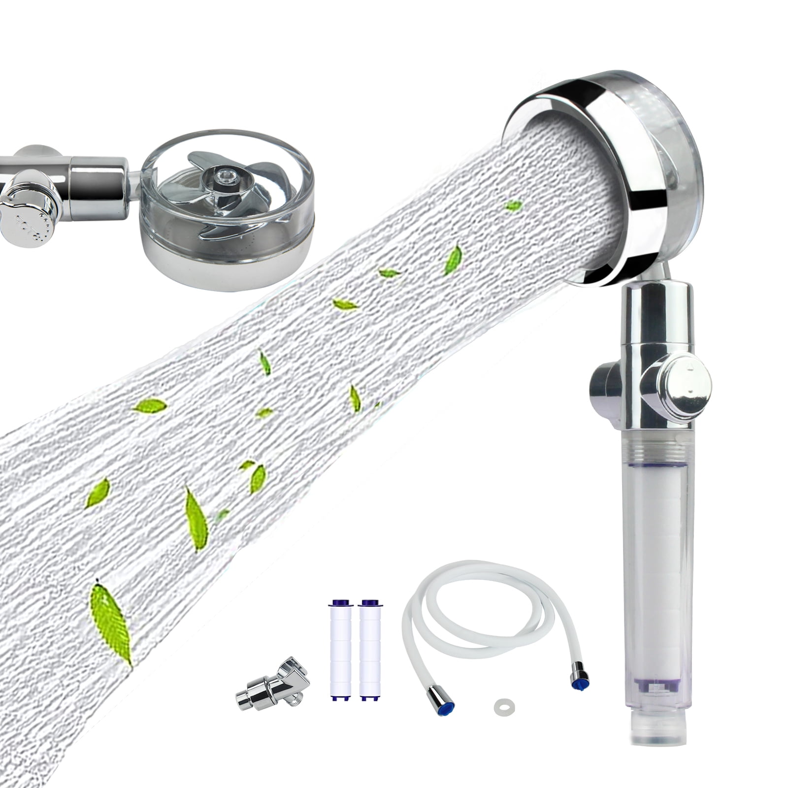 Handheld Power Shower Head,Vortex Shower Head with Filter and Pause