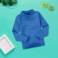 thumbnail image 4 of Otqutp Children Stand Collar Coat Baby Girls Boys High Neck Candy Color Children's Long Sleeve Base T Shirt Fall Winter Clothes for 2 To 7 Years(Blue,6-7 Years), 4 of 4