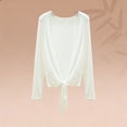thumbnail image 5 of Miluxas Women's Lightweight Cover Up Cardigan Tie Front Cardigan Summer Solid Color Modal Blend Soft Long Sleeve Open Knit Shirts White, 5 of 5