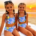thumbnail image 5 of CCRFTGI Swimsuit for Kids Girls Size 7-8 2 Piece Set Swimming Bikinis Beach Vacation Bathing Suit Summer Cute Hawaiian Tropic Girls Fashion Tankini Swimsuits Swimwear Pink 5-6 Years, 5 of 9