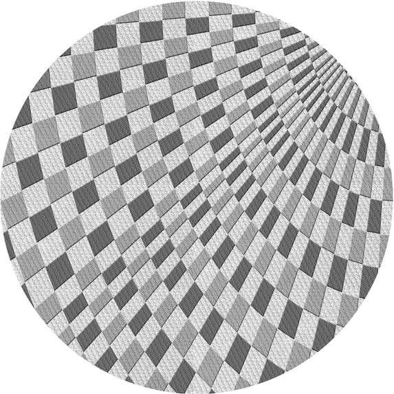 Ahgly Company Indoor Round Patterned Platinum Gray Area Rugs, 3' Round