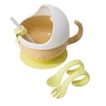 thumbnail image 3 of Tazón de succión,Cuenco con ventosa,recipiente para comida,cuchara,cuenco para bebés,Juego de platos aislantes para alimentación de bebé,Juego de cuchara y tazón aislante de acero amarillo, 3 of 10