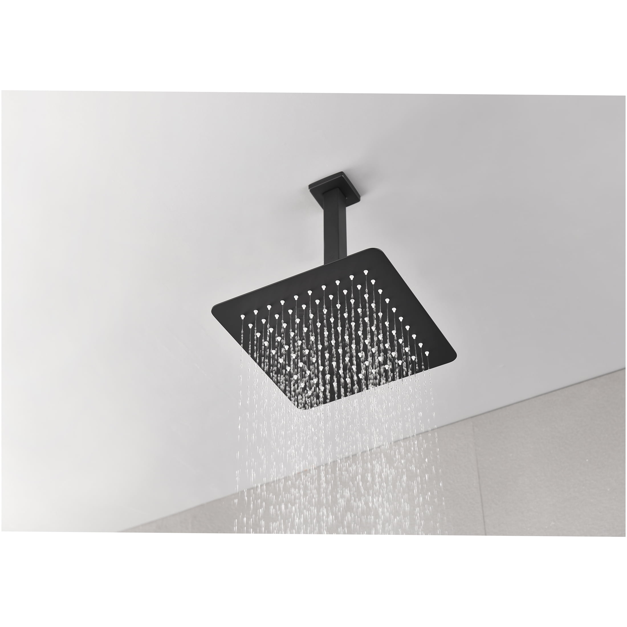 JERFIT 10 Inch Matte Black Rain Shower Head, High Pressure Stainless Steel Rainfall Showerhead with Water Saving and Self-Cleaning Nozzles