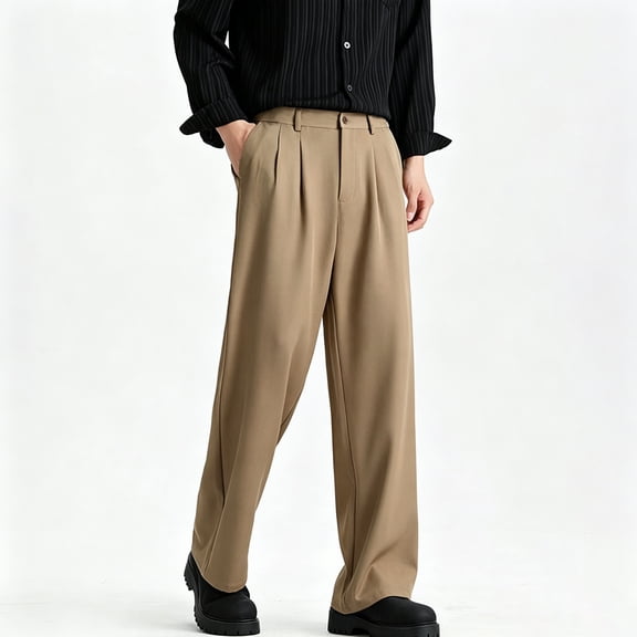 Men Big Tall Chino Straight Pants Modern Flat Front Comfort Waist S-XL