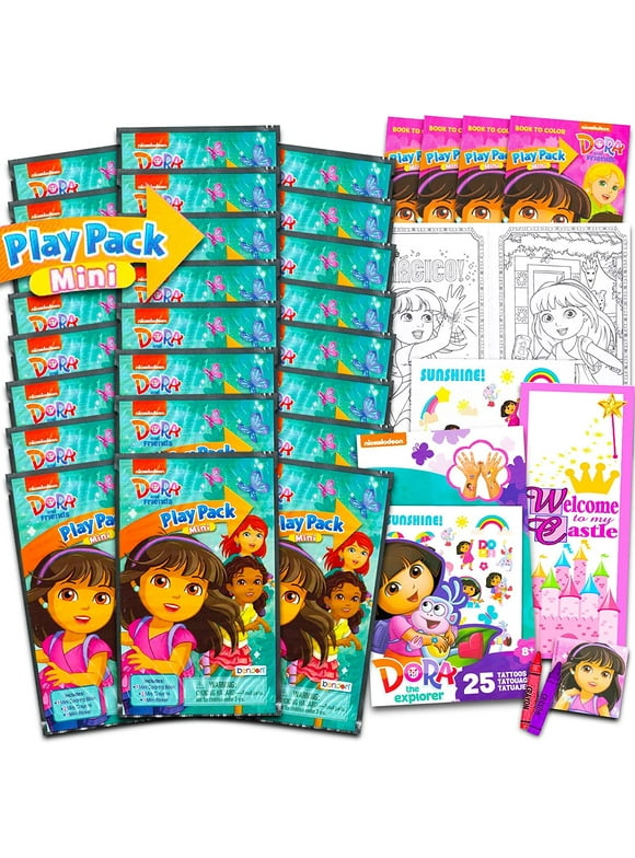 Dora The Explorer Party Favors: 24 Mini Play Packs with Coloring Pages and Stickers