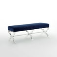 thumbnail image 4 of Erika Navy Velvet Bench - Acrylic X-Legs, 4 of 8