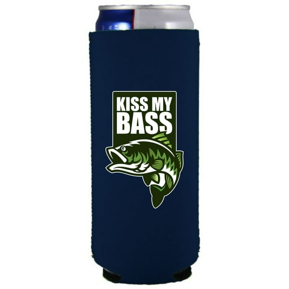Kiss My Bass Slim Can Coolie (Navy)