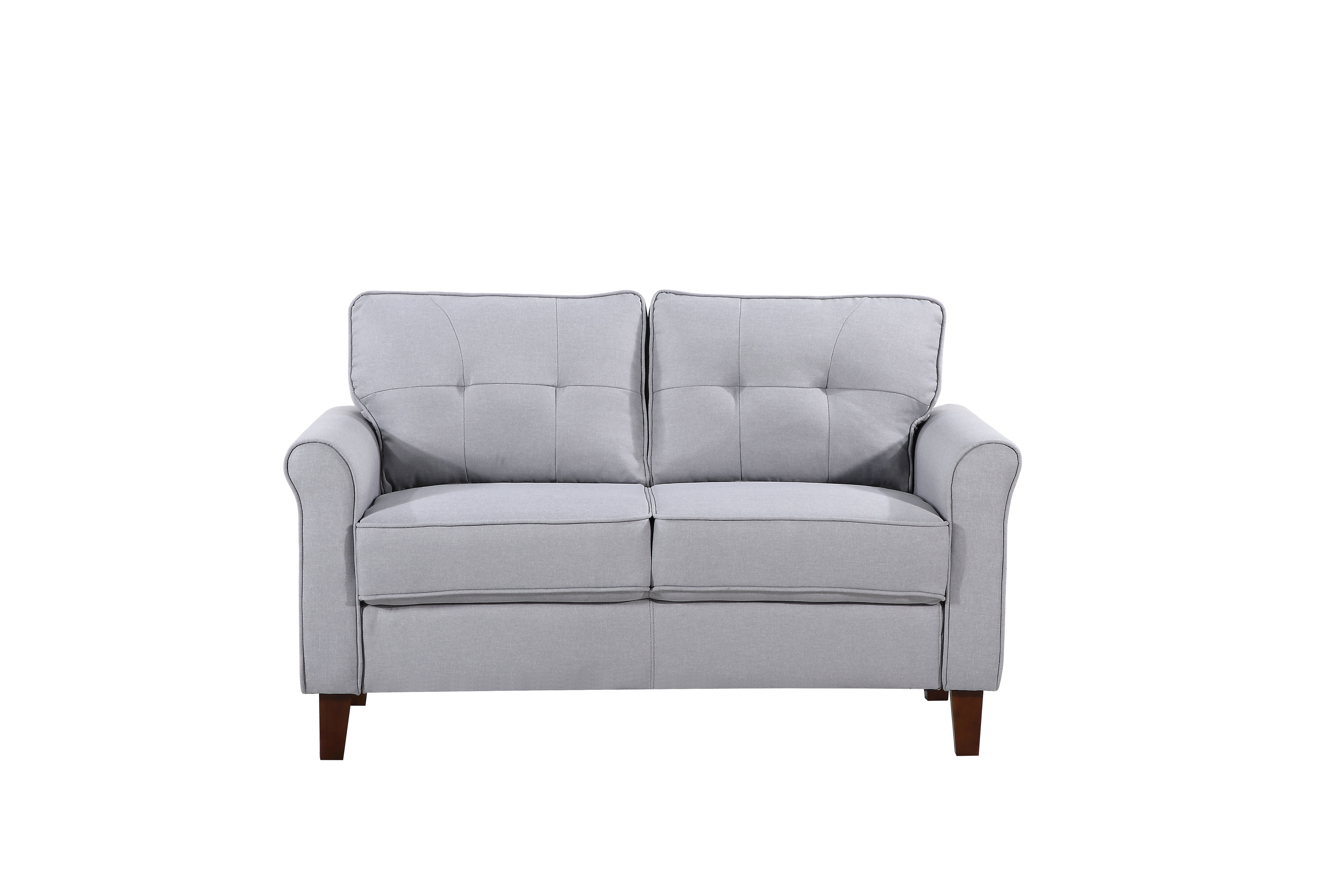 Uspridefurniture Mcnaboe 54.53'' Linen Flared Arm Loveseat, Light Gray