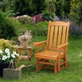 thumbnail image 3 of Zimtown Outdoor Swing Glider Chair,1-Person Patio Wooden Glider Bench with Cup Holder, 3 of 12
