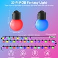 thumbnail image 4 of LOFTER-PRO Outdoor String Lights, LED Lights for Bedroom, 33Ft 50 Bulbs Smart RGB Outdoor String Lights Fairy Lights for Halloween Decorations, Christmas, Patio Lights, APP Control, IP65 Waterproof, 4 of 11