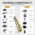 thumbnail image 3 of Convertidor de adaptador de auriculares estéreo hembra de 6,5mm a 1/8 macho a 3,5mm, utilizado para interfaz de audio, mezclador, guitarra, piano eléctrico, chapado en oro, 3 Piec Afortunado Sencillez, 3 of 5