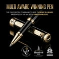 thumbnail image 4 of Scriveiner Black Lacquer Rollerball Pen - Stunning Luxury Pen with 24K Gold Finish, Schmidt Ink Refill, Best Roller Ball Pen Gift Set for Men & Women, Professional, Executive Office, Nice Pens, 4 of 9