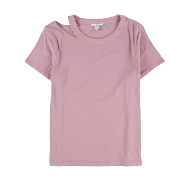 Camiseta básica recortada bar III para mujer rosa pequeña