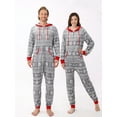thumbnail image 4 of SILVERCELL Family Matching Christmas Pajamas Set for Mom/Dad/Kids Long Sleeve Zipper Christmas Sleepwear Hooded Jumpsuit Pjs with Pockets, 4 of 7