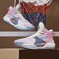 thumbnail image 5 of [Sneakers] Men'S Basketball Shoes Featuring a Pink And Blue Contrasting Color Scheme, Designed with a High-Top And Thick Sole. They Have a Lace-Up Style, Providing Stable Grip for Sports, 5 of 9