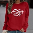 thumbnail image 2 of Ichuanyi Womens Fall Tops, Clearance Women's Sweatshirts Casual Heart-Shaped Printing Raglan Long Sleeve Blouse Tops, 2 of 4