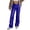Blue, variant on QHFBli Leather Pants High Waist Coated PU Button Straight Leather Black Leggings Wide Leg Pants with Pockets