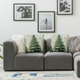 thumbnail image 3 of Nawypu Pine Tree Throw Pillow Covers, Green Rustic Style Natural Forest Winter Snowflake Square Decorative Pillowcase Cushion Cover for Home Sofa Bed Outdoor,Set of 2, 3 of 6