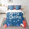thumbnail image 2 of Manfei Cartoon Snowflake Tree Bedding Comforter Set 7pcs, Happy New Year Queen Bedding Sets, Christmas Gift Reversible Queen Sheet Sets, Microfiber Bedroom Decor, 2 of 7