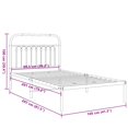 thumbnail image 4 of vidaXL Metal Bed Frame with Headboard White 100x200 cm, 4 of 5