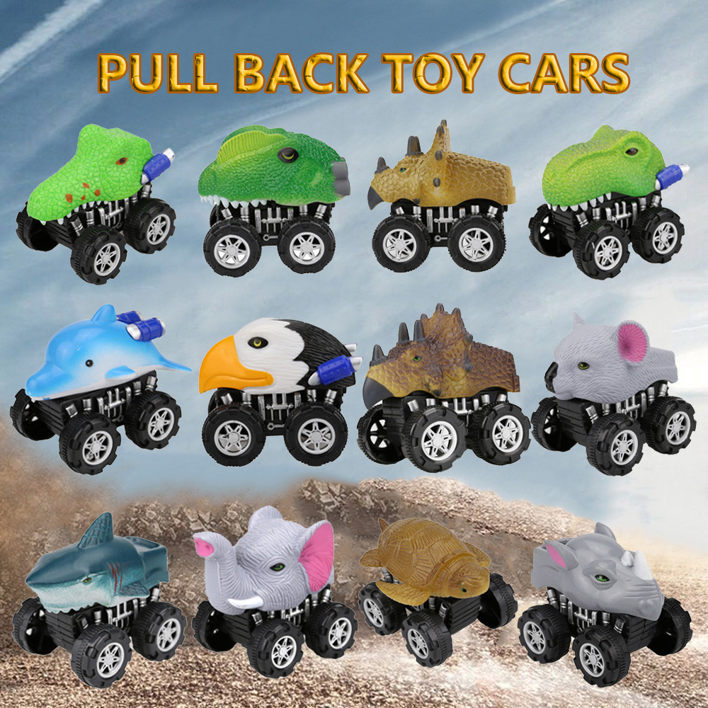 Animal Friction Powered Car Pull Back Vehicle Mini Animal Car Toy For