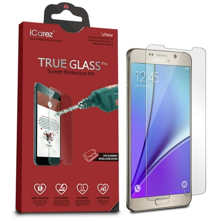 iCarez [Tempered Glass] Screen Protector for Samsung Galaxy Note 5 Anti-Scratch Easy Install with Lifetime Replacement Warranty