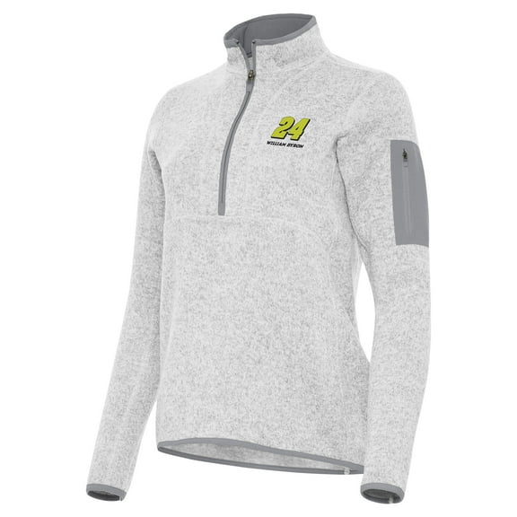 Women's Antigua Heather Gray William Byron Fortune Half-Zip Pullover Jacket