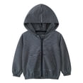 thumbnail image 2 of Mercatoo Boys Girls Casual Stripe Slightly Hooded Zip Up Cotton Jacket, Kids 𝐒tretch Outdoor Clothing Pocket Cardigan Coat, 2 of 7