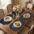 thumbnail image 2 of VCVCOO Heat Resistant Leather Placemats Set of 4 Waterproof Wipeable Washable PU Table Mats, Easy to Clean Anti-Slip Place Mats for Kitchen Dining 12x18 inch, Black, 2 of 11