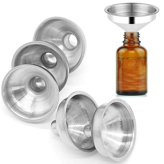 5 Pack Mini Funnels, Small Pouring Tools for Bottles, Diffusers and Flasks, TIKA