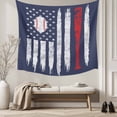 thumbnail image 5 of American Flag Tapestry for Bedroom Wall Hanging Tapestry, US Flag Baseball Stars Navy Blue Ceiling Backdrop Tapestries Poster Blanket Wall Decor for Teens Room Living Room Dorm 39" x 59", 5 of 8