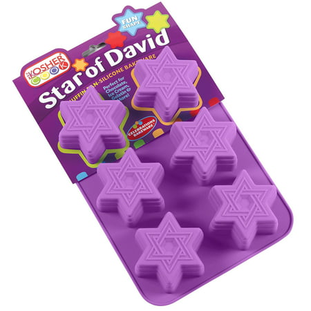 The Kosher Cook Star of David Muffin Pan - Silicone Magen Dovid Cupcake Molds - Bake or Freeze for Chocolate, Ice Cream, Cakes and More - Oven and Freezer